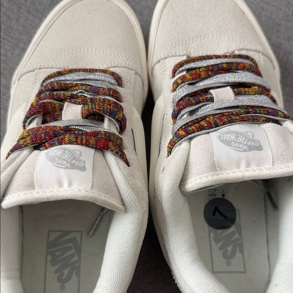 Vans Knu Stack Cream platform suede Sneakers with Multicolor Laces - Picture 6 of 10